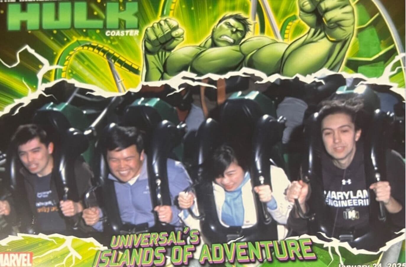 The Pangram team on a roller coaster